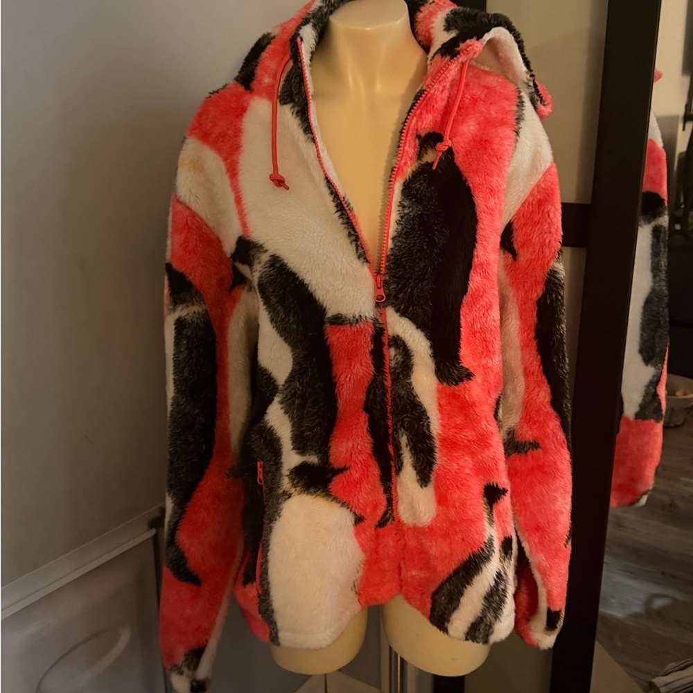 Supreme Red and Black Teddy Jacket